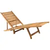 vidaXL Chaise longue bois de teck solide