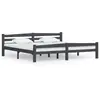 vidaXL Cadre de lit Gris foncé Bois de pin massif 200x200 cm