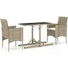 vidaXL Ensemble de salle à manger de jardin 3 pcs Beige