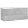vidaXL Armoire d'évier avec lavabo intégré Gris béton Aggloméré