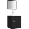 vidaXL Vidaxl Ensemble De Meubles De Salle De Bain Noir Aggloméré