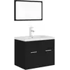 vidaXL Vidaxl Ensemble De Meubles De Salle De Bain Noir Aggloméré