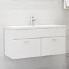 vidaXL Armoire d'évier avec lavabo intégré Blanc Aggloméré
