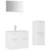 vidaXL Ensemble de meubles de salle de bain Blanc Aggloméré
