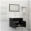 Vidaxl - Ensemble de meubles de salle de bain Noir Aggloméré Noir