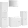 vidaXL Ensemble de meubles de salle de bain Blanc Aggloméré