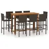 vidaXL Ensemble de bar de jardin 9 pcs Marron