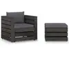vidaXL Salon de jardin 2 pcs avec coussins Bois imprégné de gris