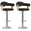 vidaXL Tabourets de bar lot de 2 noir bois courbé et similicuir