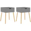 vidaXL Tables de chevet 2 pcs Gris 40x40x56 cm Aggloméré