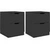 vidaXL Tables de chevet 2 pcs Noir 40x40x50 cm Aggloméré