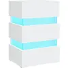 vidaXL Table de chevet à LED blanc 45x35x67 cm bois d'ingénierie