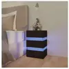 vidaXL Table de chevet à LED Noir 45x35x67 cm Bois d'ingénierie