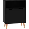 vidaXL Buffet noir brillant 60x30x72 cm bois d'ingénierie