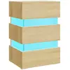vidaXL Table de chevet à LED chêne sonoma 45x35x67cm bois d'ingénierie