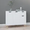 vidaXL Buffet blanc brillant 90x30x72 cm bois d'ingénierie