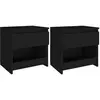 vidaXL Tables de chevet 2 pcs Noir 40x30x39 cm Aggloméré