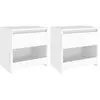 vidaXL Tables de chevet 2 pcs Blanc 40x30x39 cm Aggloméré