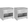 vidaXL Tables de chevet 2 pcs Gris béton 40x30x39 cm Aggloméré