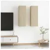 vidaXL Meubles TV 2 pcs Chêne sonoma 30,5x30x90 cm Bois d’ingénierie