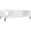 vidaXL Table basse Blanc brillant 103,5x60x35 cm Aggloméré