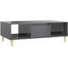 vidaXL Table basse gris brillant 103,5x60x35 cm bois d'ingénierie806021