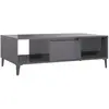 vidaXL Table basse gris brillant 103,5x60x35 cm bois d'ingénierie806030