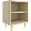 vidaXL Table de chevet avec pieds en bois Chêne sonoma 40x30x50 cm