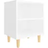 vidaXL Table de chevet avec pieds en bois massif Blanc 40x30x50 cm