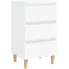 vidaXL Table de chevet avec pieds en bois solide Blanc 40x35x69 cm