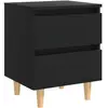 vidaXL Tables de chevet avec pieds en pin 2 pcs Noir 40x35x50 cm
