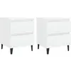 vidaXL Tables de chevet 2 pcs Blanc 40x35x50 cm Aggloméré