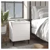 vidaXL Table de chevet avec pieds en métal Blanc 40x30x50 cm