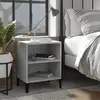 vidaXL Table de chevet avec pieds en métal gris béton 40x30x50 cm