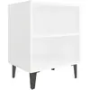vidaXL Table de chevet avec pieds en métal blanc 40x30x50 cm
