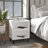 Non communiqué vidaXL Tables de chevet avec pieds en métal 2 pcs blanc 40x30x50 cm