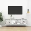 vidaXL Meuble TV mural Blanc 37x37x142,5 cm Bois d’ingénierie