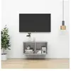 vidaXL Meuble TV mural Gris béton 37x37x72 cm Aggloméré