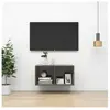 vidaXL Meuble TV mural Gris brillant 37x37x72 cm Aggloméré