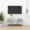 vidaXL Meuble TV mural Blanc 37x37x107 cm Bois d’ingénierie
