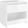 vidaXL Table de chevet blanc brillant 40x30x39 cm bois d’ingénierie