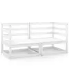 vidaXL Canapés d'angle de jardin 2 pcs Blanc Bois de pin massif