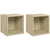 Meubles tv 2 pcs Chêne sonoma 37x35x37 cm Aggloméré vidaXL - Chêne sonoma