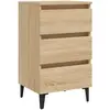 vidaXL Table de chevet avec pieds en métal Chêne sonoma 40x35x69 cm