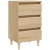 vidaXL Table de chevet avec pieds en bois Chêne sonoma 40x35x69 cm