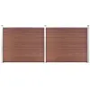 vidaXL Ensemble de panneau de clôture WPC 353x146 cm Marron