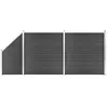 vidaXL Ensemble de panneau de clôture WPC 446x(105-186) cm Noir