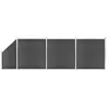 vidaXL Ensemble de panneau de clôture WPC 619x(105-186) cm Noir