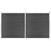 vidaXL Ensemble de panneau de clôture WPC 353x186 cm Noir