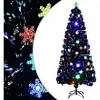 vidaXL Sapin de Noël et flocons de neige LED Noir 180 cm Fibre optique